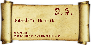 Debnár Henrik névjegykártya